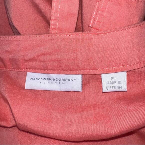 New York & Company Top Button Down Short Sleeved Belted Tie Smock Women’s XL - Picture 5 of 6